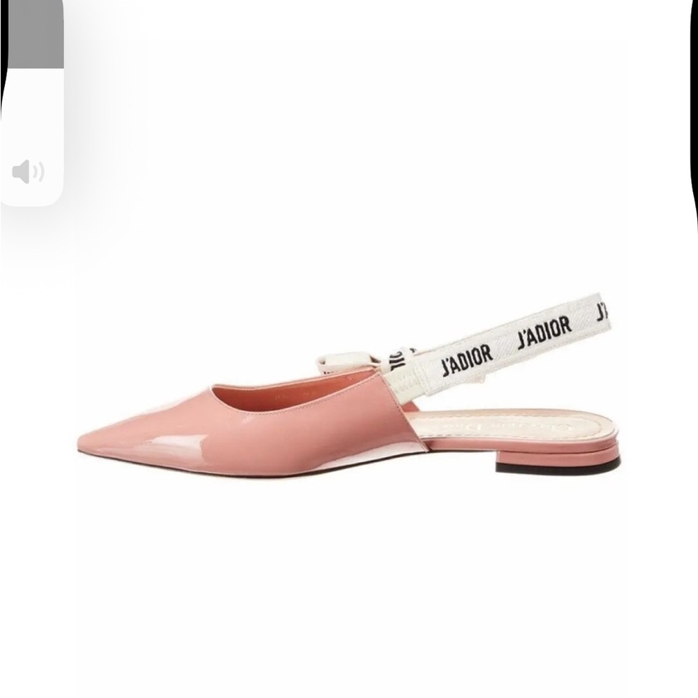 Dior J’Adior  Patent dusty candy pink slingback flats 8.5